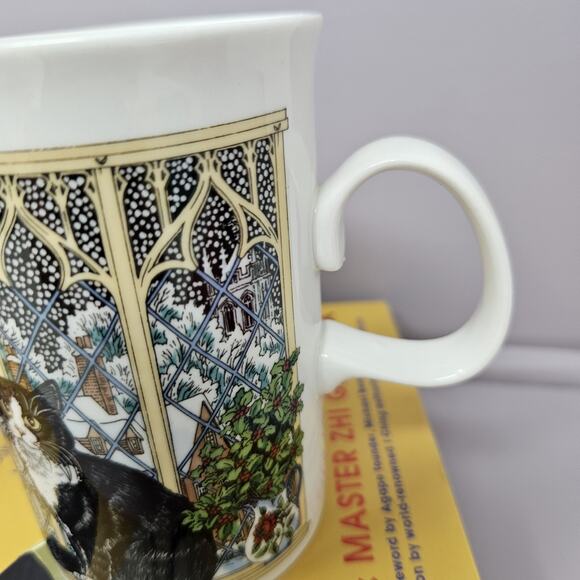 Dunoon Cup Cat Christmas Mugs Set Of 2 Scotland Window Sue Scullard C15 - Picture 3 of 5
